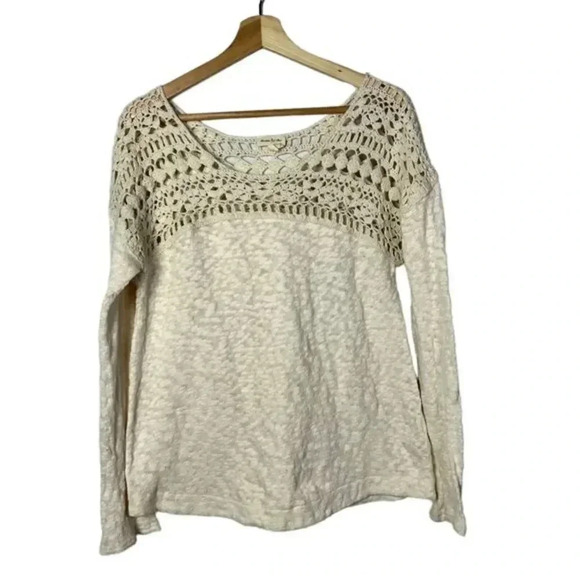 Anthropologie Meadow Rue Kellon Crochet Knit Pullover Sweater M - Picture 2 of 4